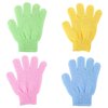 Exfoliating Glove, 4PCS Body Scrubber Shower Gloves Exfoliator Gloves, Massage and Body Scrub, Remove Dead Skin Shower Gloves Exfoliating for Women and Men, 4 Colors