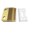 Professional Adjustable Replacement Blades Set #1006-30-15-10 for Wahl 8504 Hair Clippers, 1 Carbon Steel Fixed Blades, 1 Ceramic Moving Blade, Compatible w/Wahl Super Taper Hair Clippers (Gold)