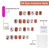 Halloween Nails Skeleton Press on Nails Short Length Fake Nails Square Shaped False Nails with Star Moon Halloween Designs for Glossy Acrylic Nail Full Cover Art Kit for Women 24 Pcs