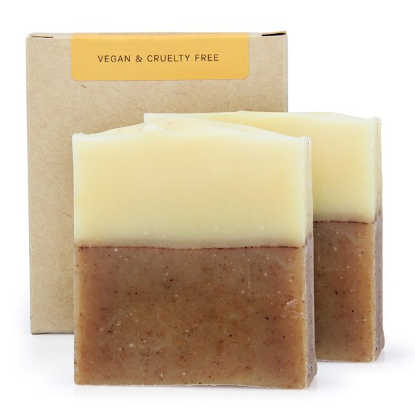 AUTHENTIC BATH & SOAP Cold Processed -Orange Cinnamon Soap Bar- for Oily, Acne-prone skin, Natural, Men & Women, Cruelty Free, Vegan. Face & Body Wash. (Pack of 2) 4.2 Oz Each