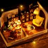 TuKIIE DIY Miniature Dollhouse Kit with Furniture, 1:24 Scale Creative Room Mini Wooden Christmas Doll House Plus Dust Proof for Kids Teens Adults(Leisurely Moment)