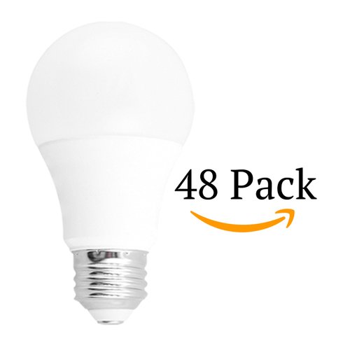 Bioluz LED 48 Pack 60 Watt LED Light Bulb (Uses 9 Watts) A19 LED Light Bulbs See Series Warm White 2700K Light Bulbs UL Listed Non Dimmable