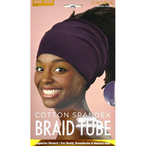 DONNA Cotton Spandex Braid Tube, Braid Tube for Women’s Hair for Face Wash for Makeup Hair Accessories Headbands, Head Wrap for Women PURPLE Color