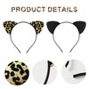 Cheetah Ears Headband with Gold Temporary Tattoos Leopard Costume Accessories Halloween Cat Cosplay Party Supplies
