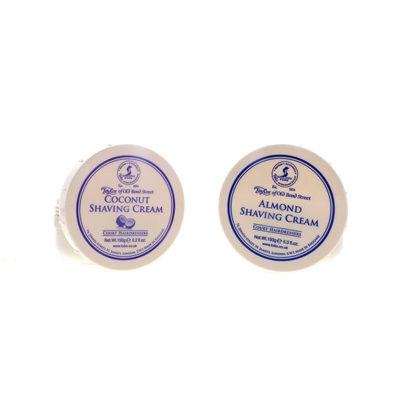 Taylor of Old Bond Street Shave Cream - 2 Pack 5.3 0z Each Choose Your Scents! (Almond and Coconut)