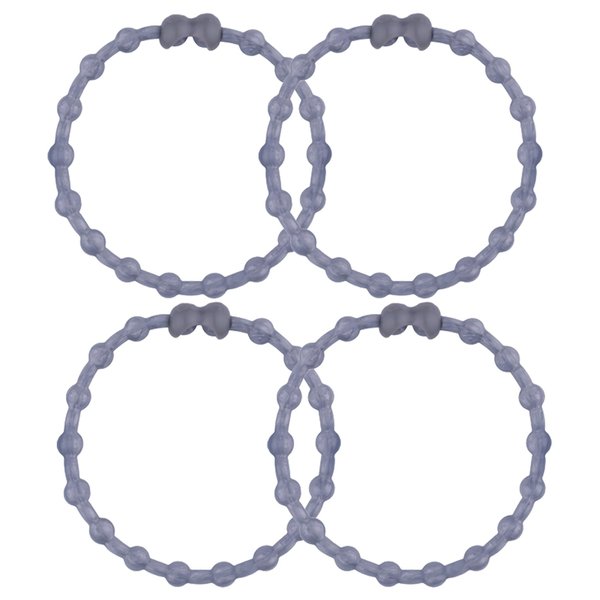 Silver PRO Hair Ties: Easy Release Adjustable for Every Hair Type PACK OF 4