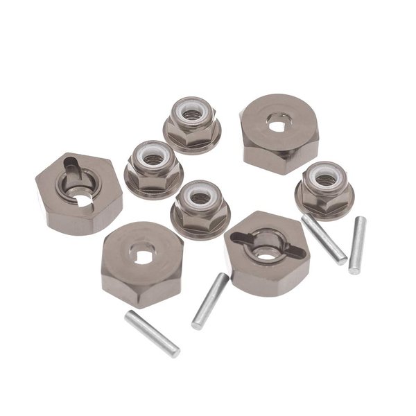 GTHELE 12mm Aluminum Wheel Hex Drive Hub Adaptor (4P) & M4 Locknut (4P) RC Model Car Parts