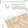 Rich Choices Tape in Hair Extensions Human Hair Ash Blonde Highlighted Bleach Blonde 100% Remy Hair Extensions Real Human Hair Seamless Tape in Hair Extension Human hair 20 inch 40pcs 100g #18P613