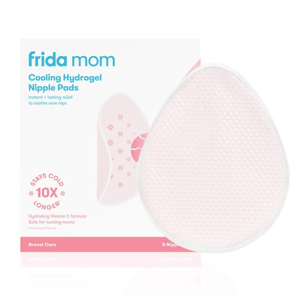 Frida Mom Cooling Hydrogel Nipple Pads - Soothing Nursing Pads, Made for Sore Nipples, Breastfeeding Essentials for Mom, 8 Count