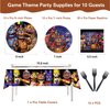HTWHVT 51 Pcs Game Birthday Decorations,Included Tablecloth,Paper Napkins,7“ & 9" Plates,Forks, Movie Theme Set for Boy and Girl Birthday Party Supplies