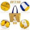 Kovewon 2PCS Small Canvas Tote Bag for Women Cute Mini Duck Book Tote Bag Preppy Reusable Bags for Grocery, Essentials, Water Bottle, Keys, Book, Bible