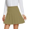 Urban CoCo Women's Pleated Skirt High Waisted Skater Tennis School Uniform Skirt (Camel, S)