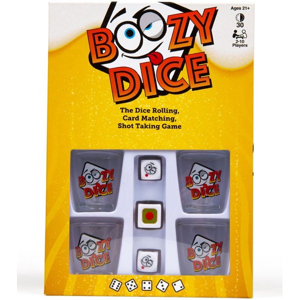 Boozy Dice - Addictive Adult Game of Strategy and Chance, Dice Party Games, Card Games for Adults, Dice Games for Adults Party