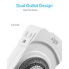 KMC Indoor 24-Hour Mechanical Outlet Timer, 3-Prong Dual Outlet Plug-in Mechanical Timer Grounded, 2-Pack White