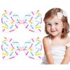 Whaline 2Pcs Ice Cream Sprinkles Bow Hair Clips Pastel Cake Donut Sprinkles Ribbon Hair Bow Barrette Summer Confetti Hairgrips for Women Birthday Party Supplies