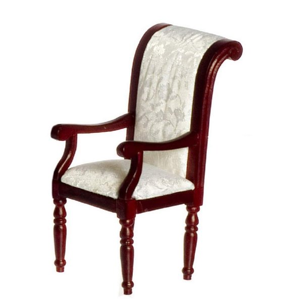 Melody Jane Dolls Houses Miniature Furniture Regency Mahogany Scroll Back Dining Carver Chair