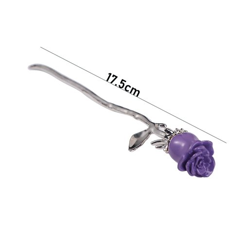 Pokinge 2PCS Elegant Vintage Rose Flower Hair Stick, Women Retro Hairpin Headwear Chinese Style Hair Fork Simple Hair Accessories for Women Girls