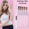 KEMEISI Acrylic Nail Brush Size #10, 100% Pure Kolinsky Nail Art Brushes for Acrylic Application, Sturdy Handle Oval Shaped Acrylic Powder Nail Design Tools for Professional Manicure DIY