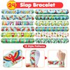 Cherisnowy 48 PCS Parrot Party Favors 24PCS Tattoos Sticker 24PCS Slap Bracelets Wristbands Perfect for Themed Birthday Baby Showers or Classroom Rewards Ideal Decor and Gifts for Girls and Boys