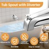 Dreyoo Tub Spout with Diverter, Tub Spout (Universal Fits 1/2" Copper Pipe, 1/2" IPS and 3/4" IPS), Bathroom Bathtub Faucet with Adapters and Hex Wrench, Chrome (Simple)