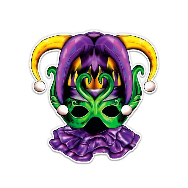 GT Graphics Mardi Gras Mask - 12" Vinyl Sticker Waterproof Decal