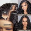 KLAIYI Bye Bye Knots Glueless Wig Pre Cut Water Wave HD Lace Front Wigs Human Hair Pre Bleached Pre Plucked Ready to Go Wigs for Women 30S Easy to Wear Put On and Go Curly Wig Beginner Friendly 20Inch