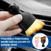 Osilly Car Detailing Brush, Auto Interior Soft Bristles Curved Cleaning Brush, Dust Collectors Dirt Removal Tool for Car Dashboard, Air Conditioner Vents, Leather, Computer, Scratch Free (White/Pink)