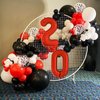 40 inch Red Number 6 Balloon & Mini Mouse Head Balloon, 6th Birthday Party Decoration Balloons, Cartoon Mouse Birthday Party Supplies Baby Shower Decoration, Red Black Theme Party Decorations Supplies
