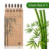 Virgin Forest Bamboo Toothbrush, Biodegradable Bamboo Charcoal Toothbrushes, Natural Eco Friendly Wooden Toothbrush 6-Pack