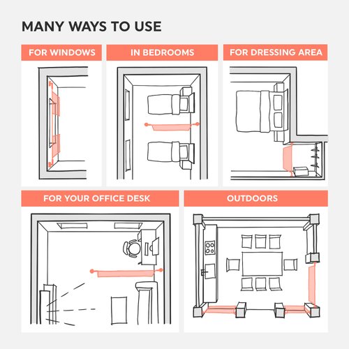 Wire Curtain Hanging System - (16 ft Cable) - Room Divider Curtain Rod - Curtain Wire Hanging System - Wire Curtain Rod Room Divider - Wire for Curtain Hanging Room Divider // Willow & Eva