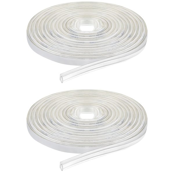 Tondiamo Shower Door Side Seal Glass Translucent Shower Door Side Seal Strip PVC Door Soft Clear Bulb Seal for Gap(7/32 x 98.4 Inches, 2 Rolls)