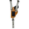 Barsony Saddle Tan Leather Vertical Cross Harness Shoulder Holster for Ruger LCR 38, 357 Right