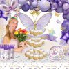 193Pcs Butterfly Birthday Decoration Purple Butterfly Party Decoration Balloon Arch Kit, Girl's Birthday Decoration Suitable For Birthday Wedding Anniversary Celebration Holiday Decoration