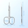 Lermende Cuticle Scissors with Curved Sharp Tip, Portable Small Scissors Professional Cuticle Cutter, Multi-Purpose Russian Manicure Cuticle Trimmer for Eyebrow, Nail, Eyelash, Beards (Silver)