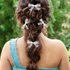 4Pcs White Lace Hair Bow for Women,Lace Bow Hair Clips,Lace Bows for Hair,Bowknot Hair Clips,Tulle Bow Barrettes,Elegant Hairpins Alligator Hair Clips Hair Accessories for Girls Toddlers Women