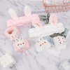 ACO-UINT 6Pcs Spa Headbands and Wrist Washbands Set, Bunny Ear Headbands for Washing Make Up Headbands, Skincare Headbands Easter Rabbit Face Wash Headbands for Women Girls