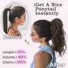 Cephermer Ponytail Extension, 15 Inch Drawstring Ponytail, Natural Black Wavy Clip in Pony Tails Hair Extensions Natural Looking Synthetic Hairpiece for Women Daily Use party