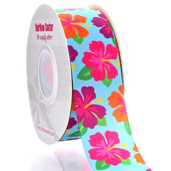1.5" Summer Hibiscus Grosgrain Ribbon 100yd