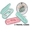 Dental Floss Picks, Flossers Picks for Adult Teeth, Packed in 1pc of Refillable Auto-Ejection-Case and 3pcs of Portable Cases, Hygienic Convenient, Smart Buy, 442pcs (White)
