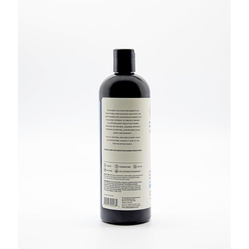Shea Radiance African Black Soap Body Wash - Dry Skin, Eczema, Rashes, Blemish Cleanser | Unscented (16 oz)