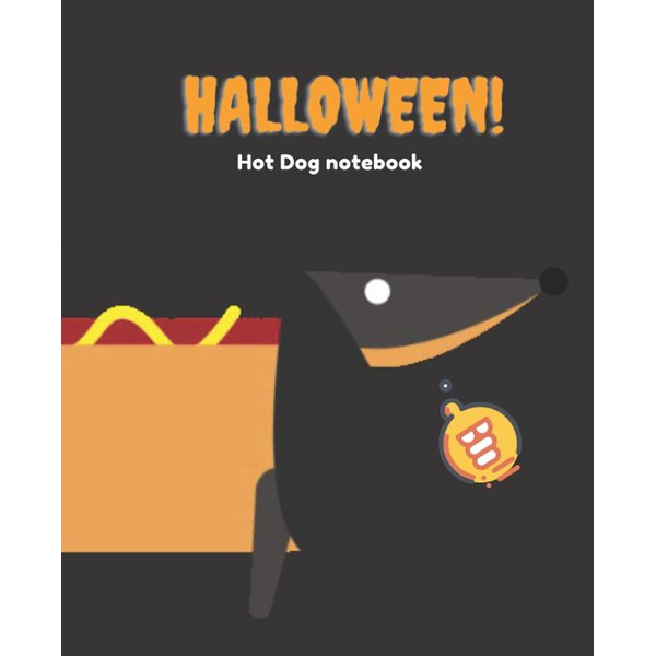 Halloween Hot Dog notebook: | College Ruled | 100 Pages | 7.5" x 9.25"
