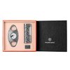 CIGARLOONG Cigar Cutter and Lighter Set Sharpening Blade Engraved Cigar Guillotine and Retro Carved Lighter(Color:Silver)