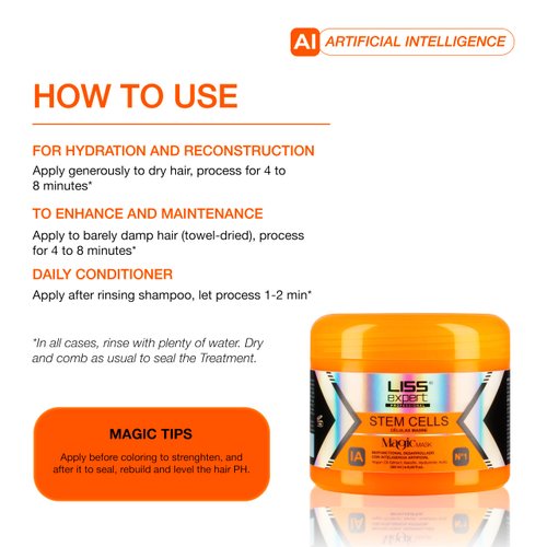 Liss Expert Professional Stem Cells Hair MAGIC Care Set, Shampoo, Conditioner, Mask, Serum and Oil Treatment, 5 Pieces