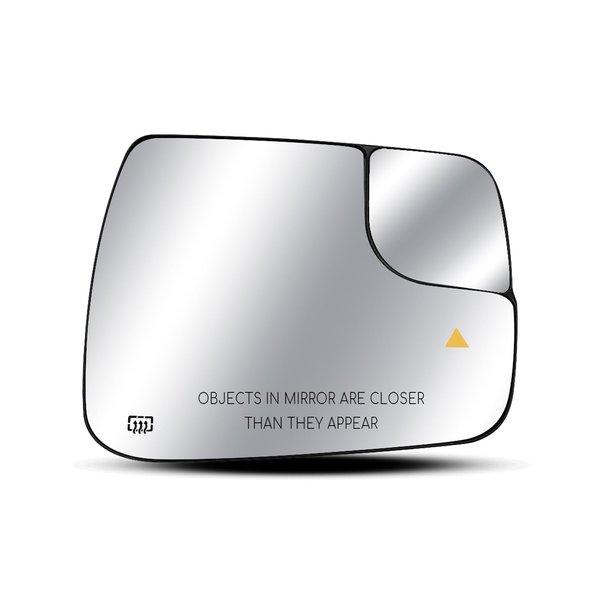 Right Passenger Side Heated Mirror Glass Fit for Dodge Ram 1500 2019 2020 2021, Blind Spot Convex Rear View Mirror Glass with Rear Holder, Replace 68402036AA