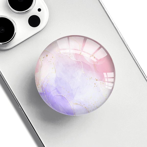 Ksadiye Phone Grip with Expanding Kickstand,Cell Phone Collapsible Stand Pink Marble Design for Smartphones