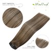 WindTouch Clip in Hair Extensions Human Hair Extensions Clip in Extensions Balayage Medium Brown to Caramel Blonde Hair Extensions Real Human Hair 16Inch 7Pcs 120g Hair Extensions Clip Ins