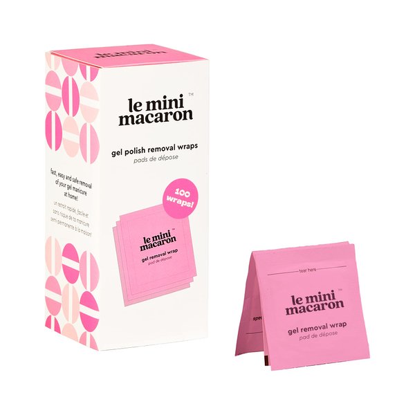 le mini macaron Gel Nail Polish Remover Kit | Soak Off Remover Wraps | 100 Pieces