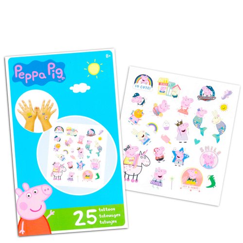 Peppa Pig Tattoos Party Favors Bundle ~ 150 Peppa Pig Temporary Tattoos, 6 Sheets (Peppa Pig BIrthday Party Supplies)