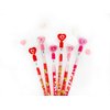 TINYMILLS 24 Pcs Valentine's Day Heart Multi Point Pencils Party Favors Goodie Bag Stuffers Classroom Exchange Valentine's Day Pencils Party Supplies Heart Pencils