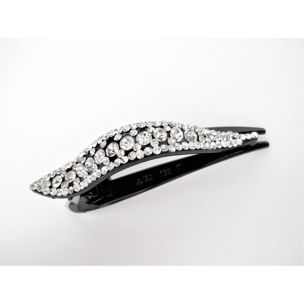 Generic Clear crystal black acrylic alligator hair claw clip clamp